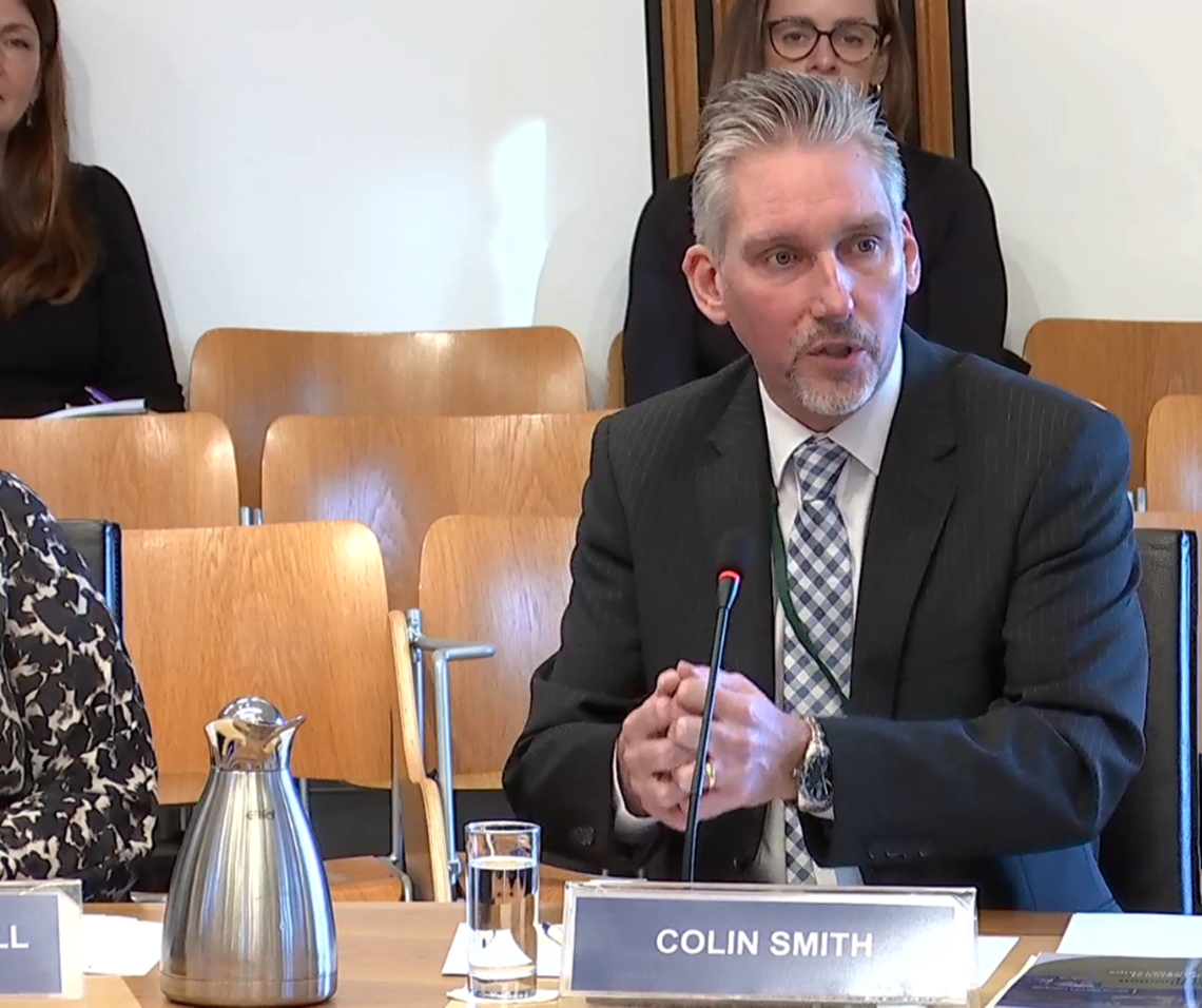 SWA Chief Executive Colin Smith at the Economy and Fair Work Committee