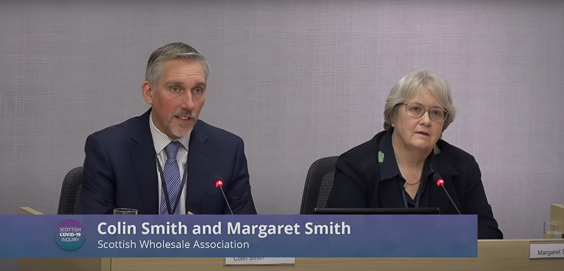 SWA Chief Executive Colin Smith and Margaret Smith former SWA Head of Public Affairs at the Scottish Covid-19 Inquiry.